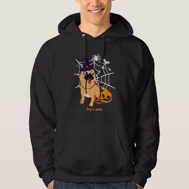 Pug Halloween Pug O Ween Dog Hoodie (Front)
