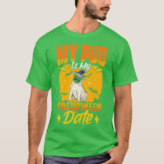 Pug Halloween Pumpkin Dog Owner Pet Animal Dog T-Shirt