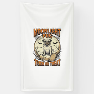 Pug Halloween Shirt with Vintage Engraving Moon_1 Banner
