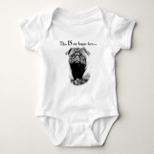 Pug Happy Face Baby Bodysuit