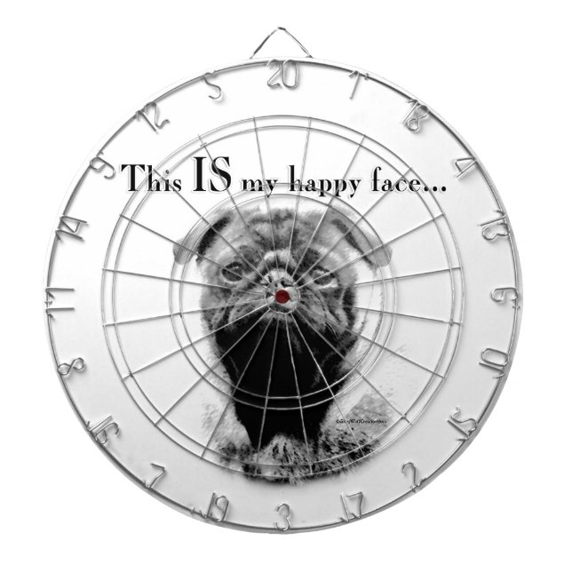 Pug Happy Face Dartboard (Front)