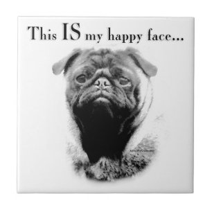 Pug Happy Face Tile