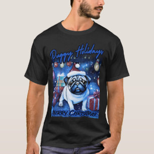 Pug HAPPY HOLIDAYS 70 MERRY CHRISTMAS PUGGY HOLIDA T-Shirt