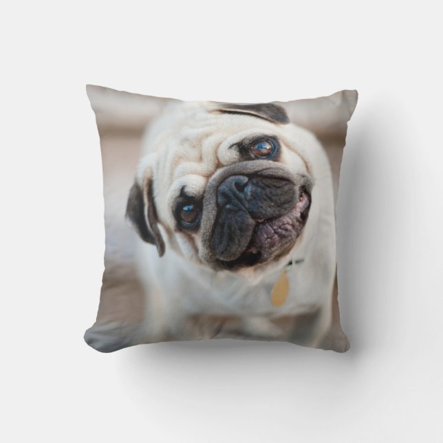 Pug Head Tilt Cushion (Front)