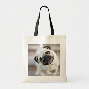 Pug Head Tilt Tote Bag