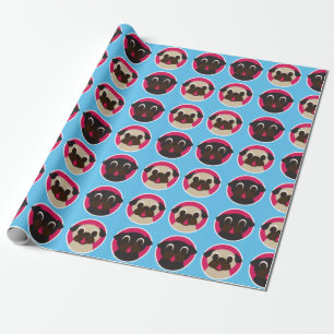Pug Heads Wrapping Paper - Large