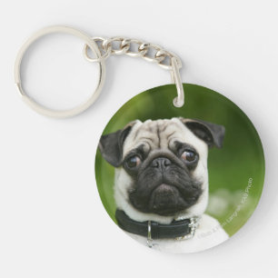 Pug headshot key ring