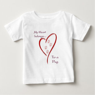 Pug Heart Belongs Baby T-Shirt