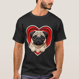 Pug Heart Cute Puppy Dog Lover Shelter or Rescue T-Shirt