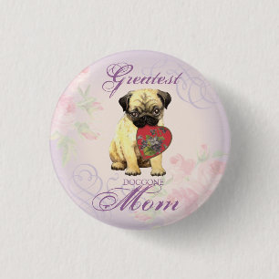 Pug Heart Mum 3 Cm Round Badge