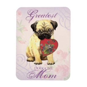 Pug Heart Mum Magnet