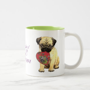 Pug Heart Mum Two-Tone Coffee Mug