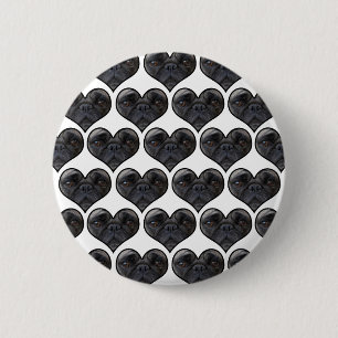 Pug Hearts 6 Cm Round Badge