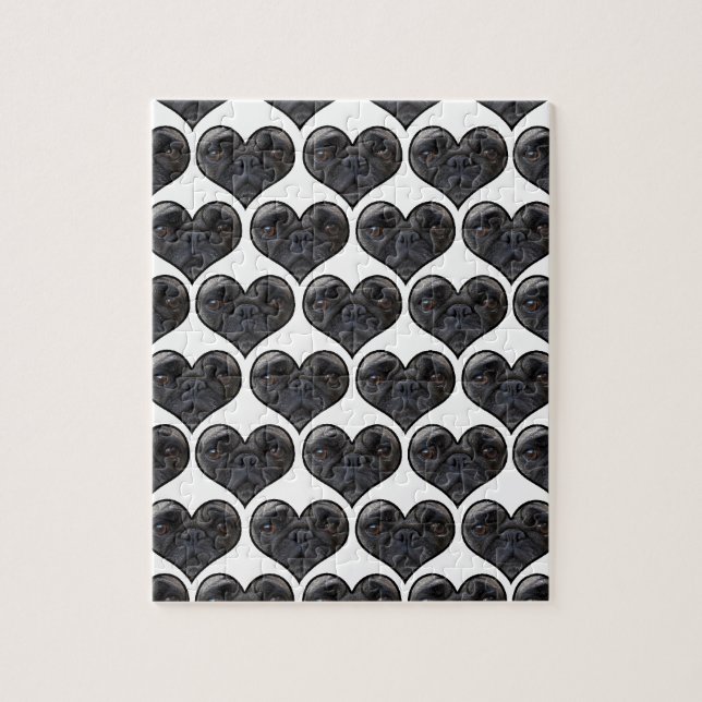 Pug Hearts Jigsaw Puzzle (Vertical)
