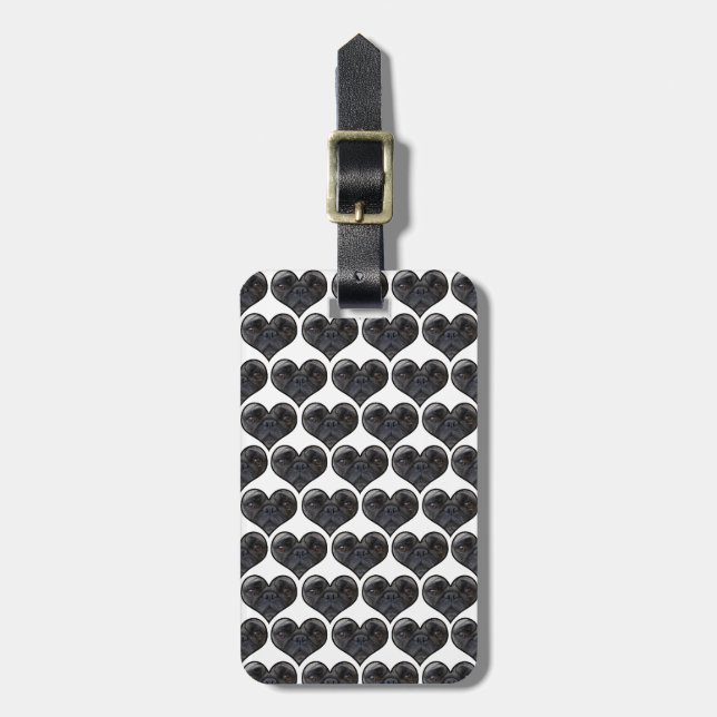 Pug Hearts Luggage Tag (Front Vertical)