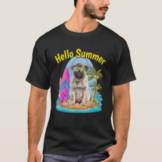 Pug Hello Summer Dog Vacation 2022 T-Shirt
