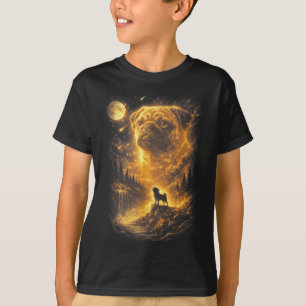 Pug howling moon vintage 90s dog meme dog lover T-Shirt