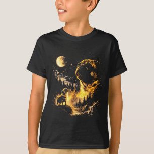 Pug howling to the moon vintage 90s funny dogPug h T-Shirt