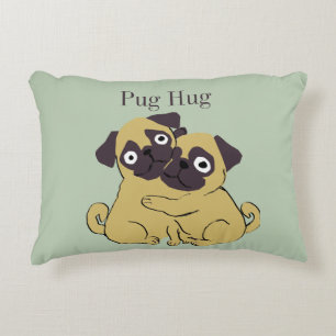 Pug hug decorative cushion