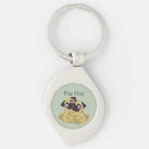 Pug hug key ring