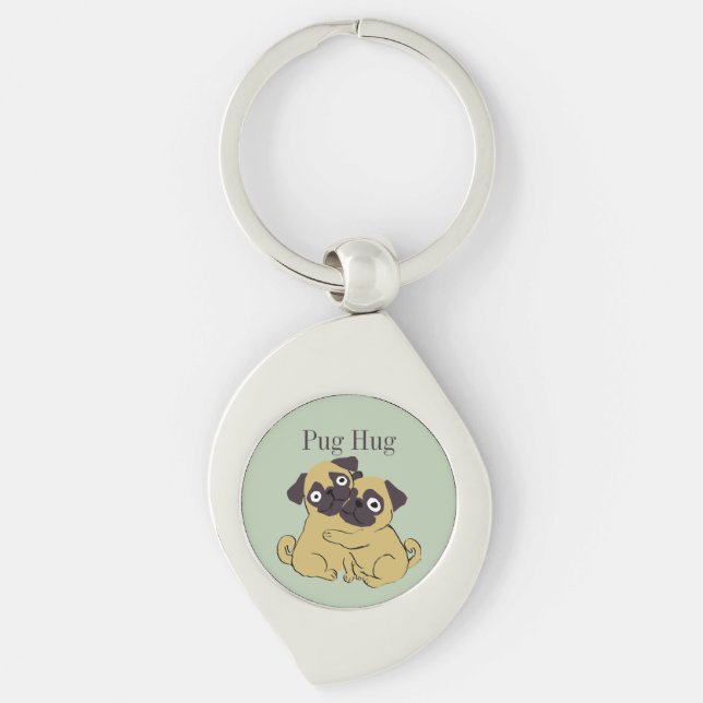 Pug hug  key ring (Front)