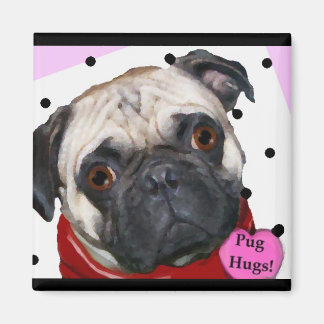 pug hugs magnet