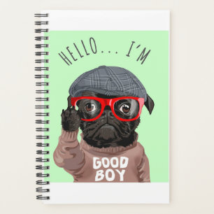 Pug I Am A Good Boy, Pug Lover Gift, Funny Pug Planner