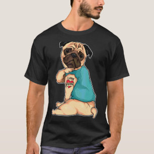 Pug I Love Grandma Tattoo Apparel Dog Grandma T-Shirt