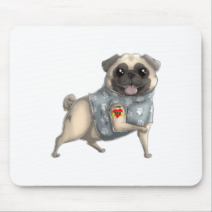 Pug I Love Mum Tattoo Dog Shirt Funny Mothers Day Mouse Mat