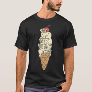 Pug Ice Cream Dog And Icecream Lovers Gift Women T-Shirt