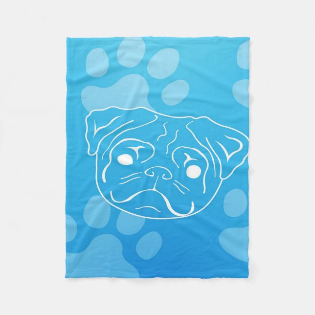 Pug Illustration Blanket (Front)