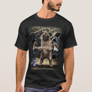 Pug Impersonate Mr Olympia Bodybuilder, Weightlift T-Shirt