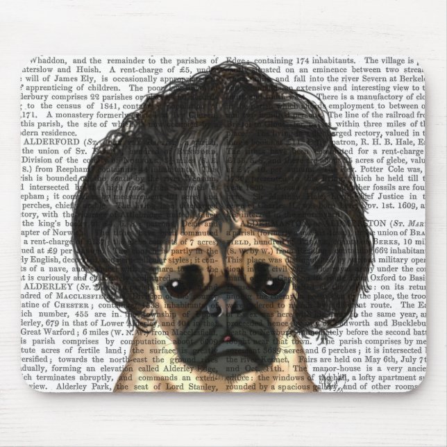 Pug In A Bad Wig Mouse Mat (Front)