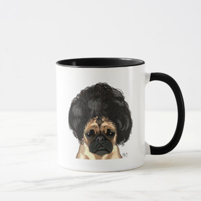 Pug In A Bad Wig Mug (Right)