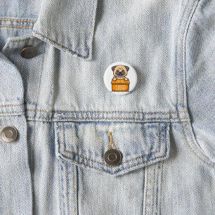 Pug in a Cup – Cap-Pug-Chino 3 Cm Round Badge