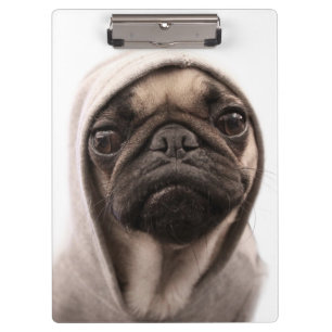 Pug In A Hoodie Clipboard