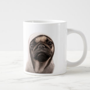 Pug In A Hoodie Large Coffee Mug