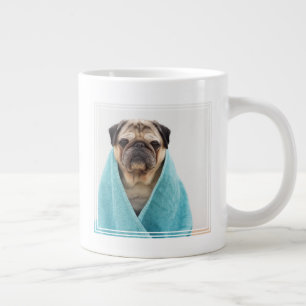 Pug in a Towel Large Coffee Mug
