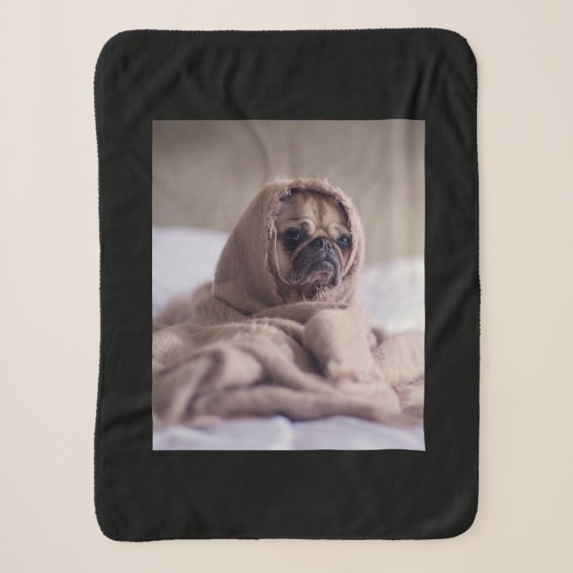 Pug In Blanket Cute Pug Dog Lover Gift (Front)