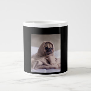 Pug In Blanket Cute Pug Dog Lover Gift Large Coffee Mug