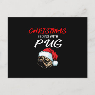 Pug In Blanket Cute Pug Dog Lover Gift Postcard
