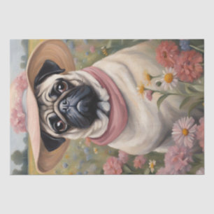 Pug in Bloom: A Floral Fantasy Decoupage Tissue Paper