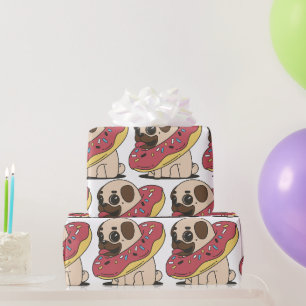 Pug In Doughnut Wrapping Paper