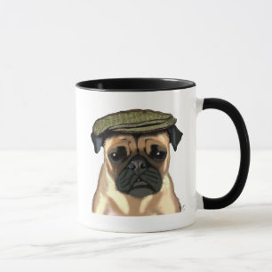 Pug in Flat Cap Mug
