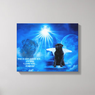 Pug in Heaven as Angel Sympathy Canvas
