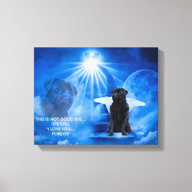 Pug in Heaven as Angel Sympathy Canvas (Front)