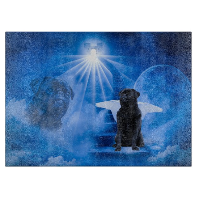 Pug in Heaven as Angel Sympathy Cutting Board (Front)