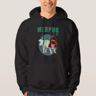 Pug In Mermaid Costume For Dog Owner Hoodie