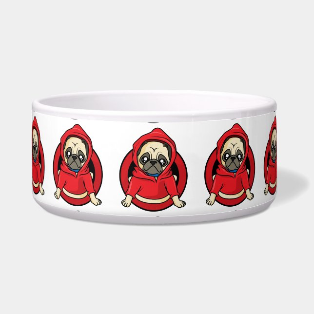 Pug in Red Hoodie (Front)