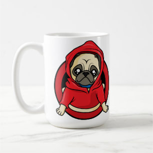 Pug in Red Hoodie Coffee Mug